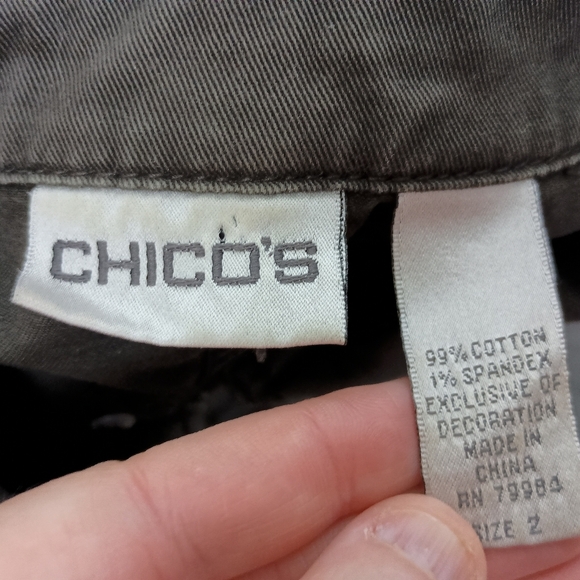 Chico's Denim Western Jacket Brown Embroidered Studded Denim Boho(#1,343)(C) - Picture 2 of 11